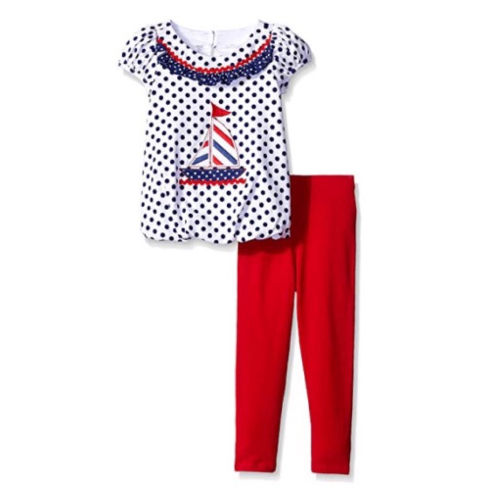 Girls Sailor Nautical Clothing Set 12M - 4T New